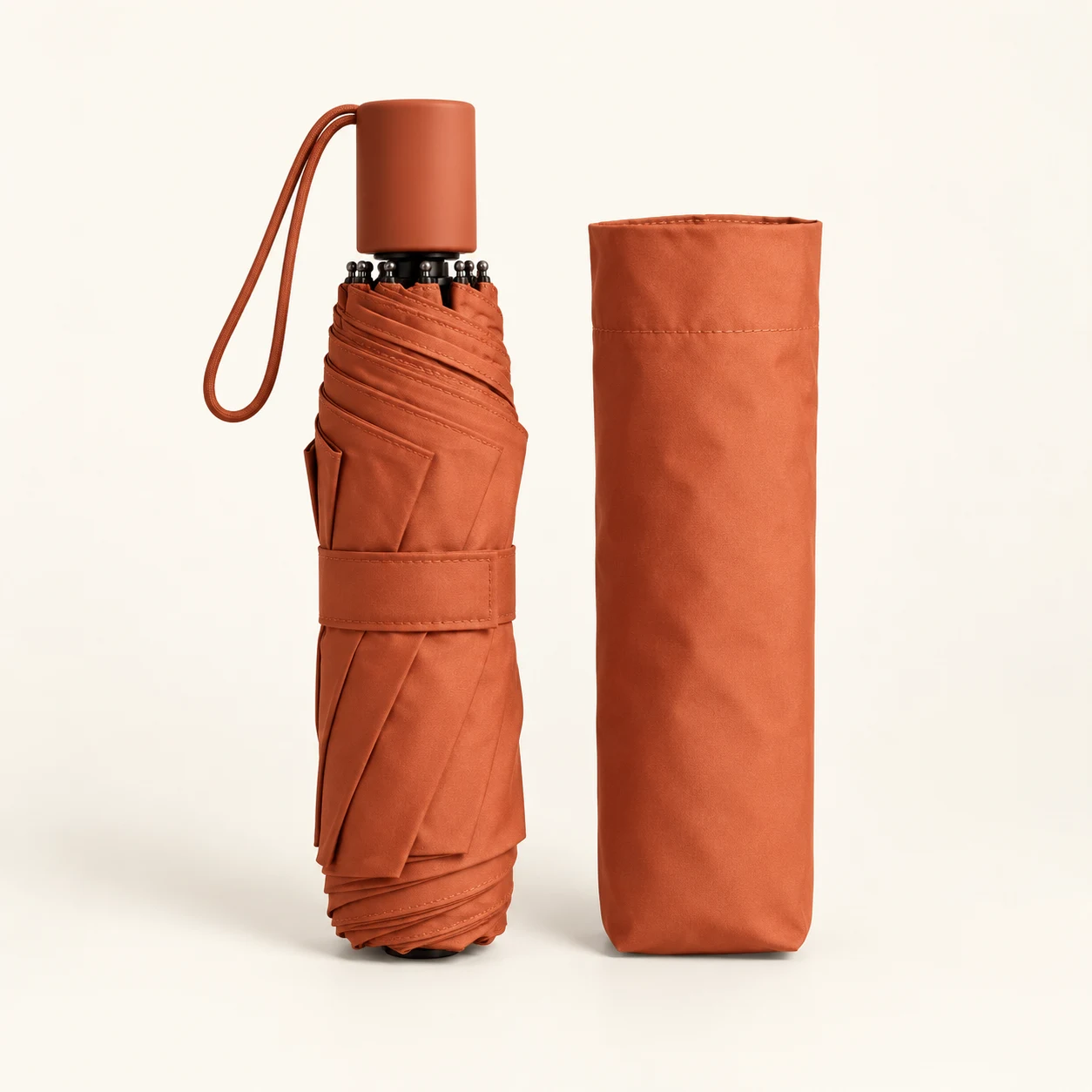 Compact folding umbrella